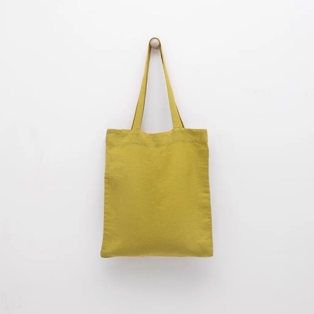 Leinen Einkaufstasche in Senfgelb Gelb von Linen Tales Größe 38 cm breit+ 42 cm lang