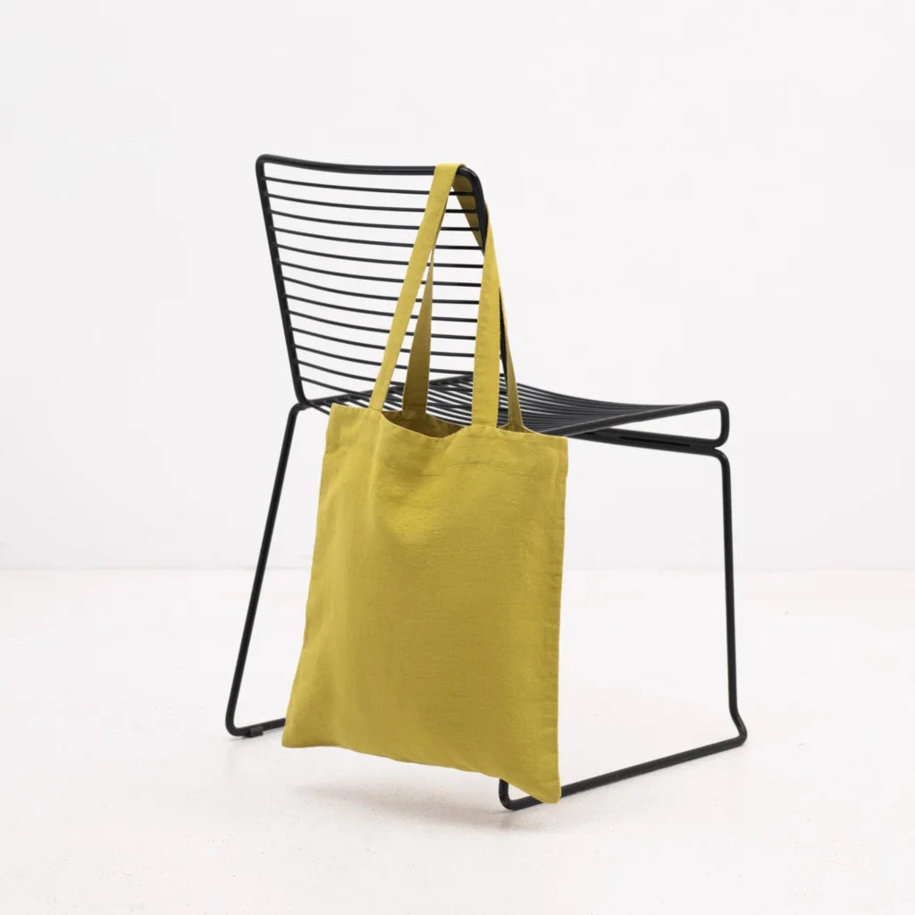 Leinen Einkaufstasche in Senfgelb Gelb von Linen Tales Größe 38 cm breit+ 42 cm lang