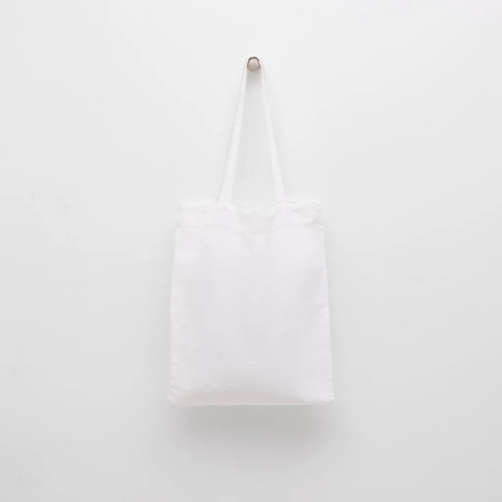 Leinen Einkaufstasche in Weiß von Linen Tales Größe 38 cm breit+ 42 cm lang