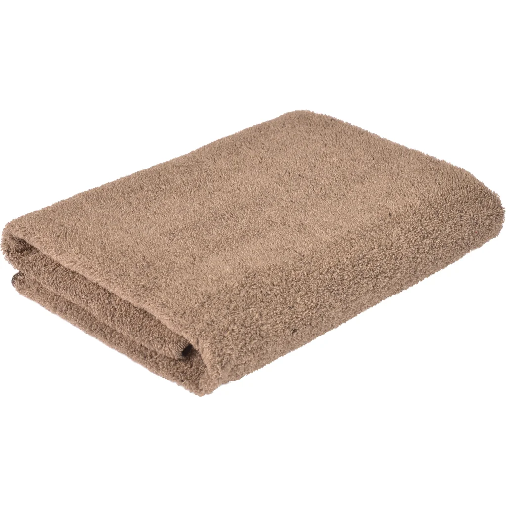 Leinen Frottier Duschtuch in Beige+Schwarz von Erika Vaitkute Größe 80x150 cm