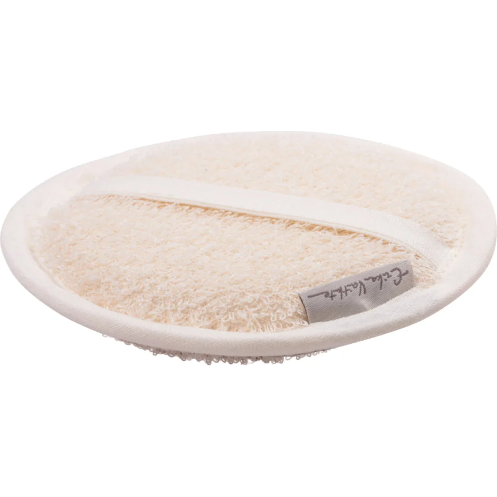 Leinen Frottier Waschpad in Creme+Creme von Erika Vaitkute Größe Ø 15 cm