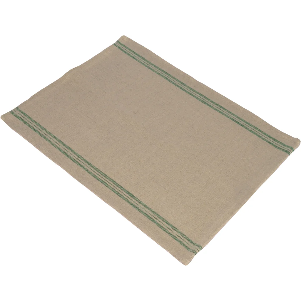 Leinen Geschirrtuch LANDHAUS 2er-Pack in Beige+Grün Muster Streifen von Erika Vaitkute Größe 47x70 cm