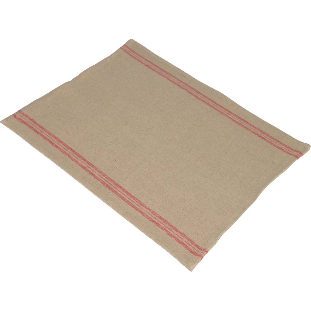 Leinen Geschirrtuch LANDHAUS 2er-Pack in Beige+Rot Muster Streifen von Erika Vaitkute Größe 47x70 cm