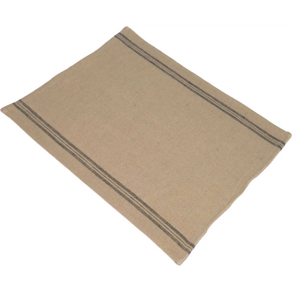 Leinen Geschirrtuch LANDHAUS 2er-Pack in Beige+Schwarz Muster Streifen von Erika Vaitkute Größe 47x70 cm