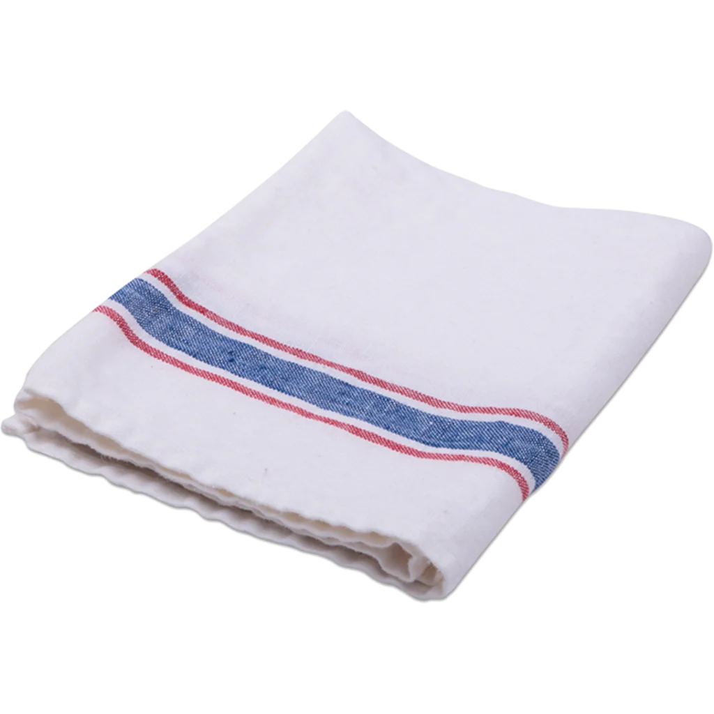 Leinen Geschirrtuch VENTA 2er-Pack in Weiß+Blau+Rot Muster Streifen von Erika Vaitkute Größe 43x70 cm