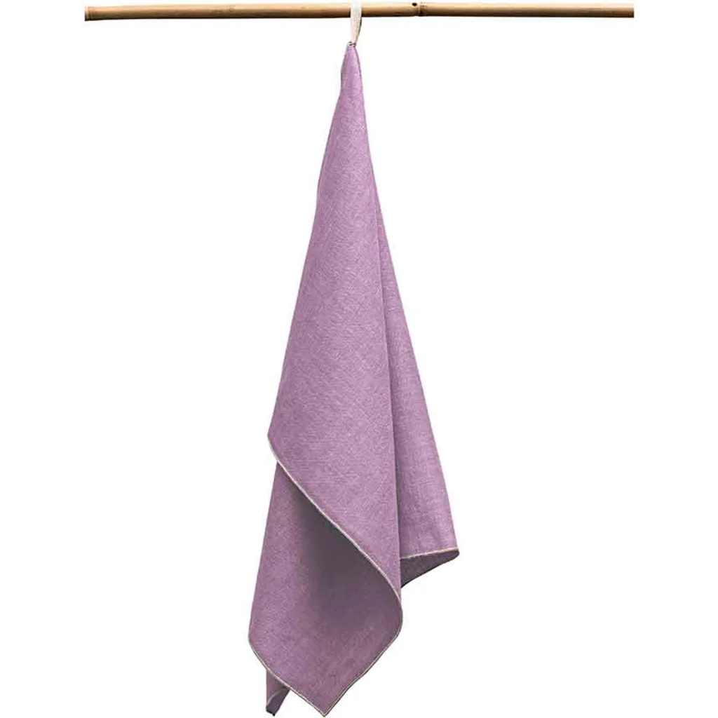 Leinen Geschirrtuch VILNIA 2er-Pack in Flieder+Beige Lila+Beige von Erika Vaitkute Größe 47x70 cm