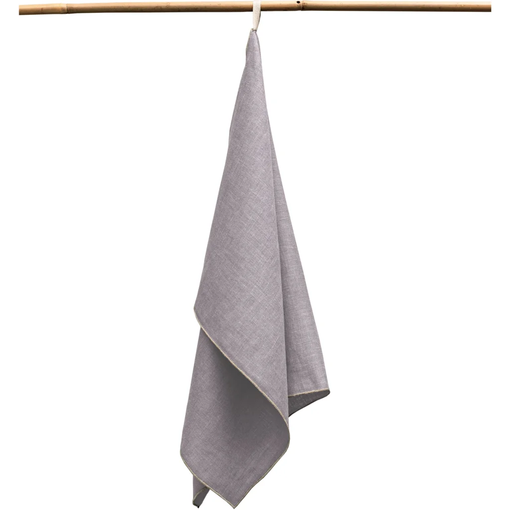 Leinen Geschirrtuch VILNIA 2er-Pack in Hellgrau+Beige Grau+Beige von Erika Vaitkute Größe 47x70 cm