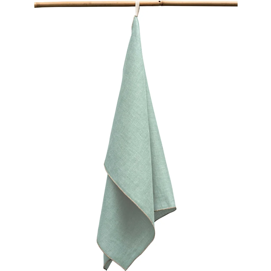 Leinen Geschirrtuch VILNIA 2er-Pack in Mint+Beige Grün+Beige von Erika Vaitkute Größe 47x70 cm