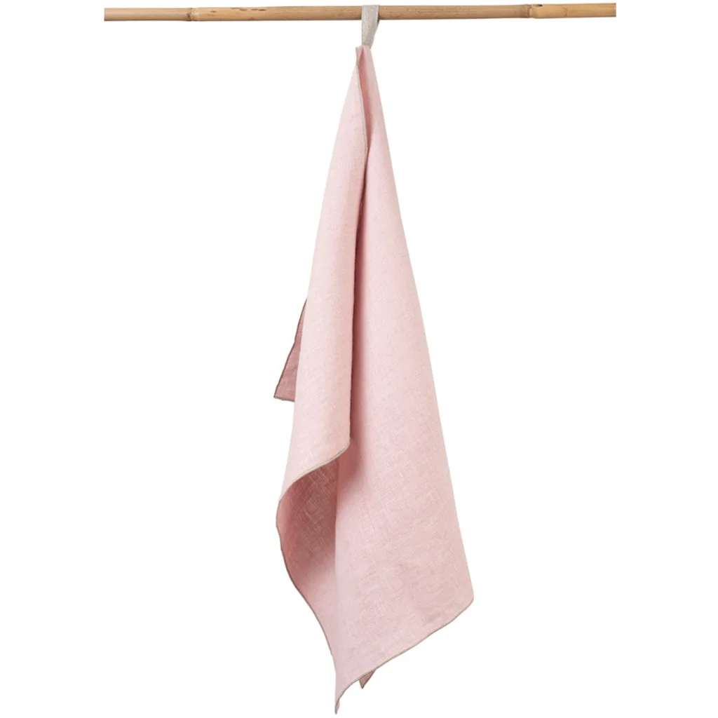 Leinen Geschirrtuch VILNIA 2er-Pack in Rosa+Beige von Erika Vaitkute Größe 47x70 cm