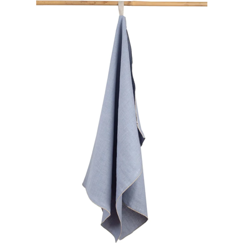 Leinen Geschirrtuch VILNIA 2er-Pack in Taubenblau+Beige Blau+Beige von Erika Vaitkute Größe 47x70 cm