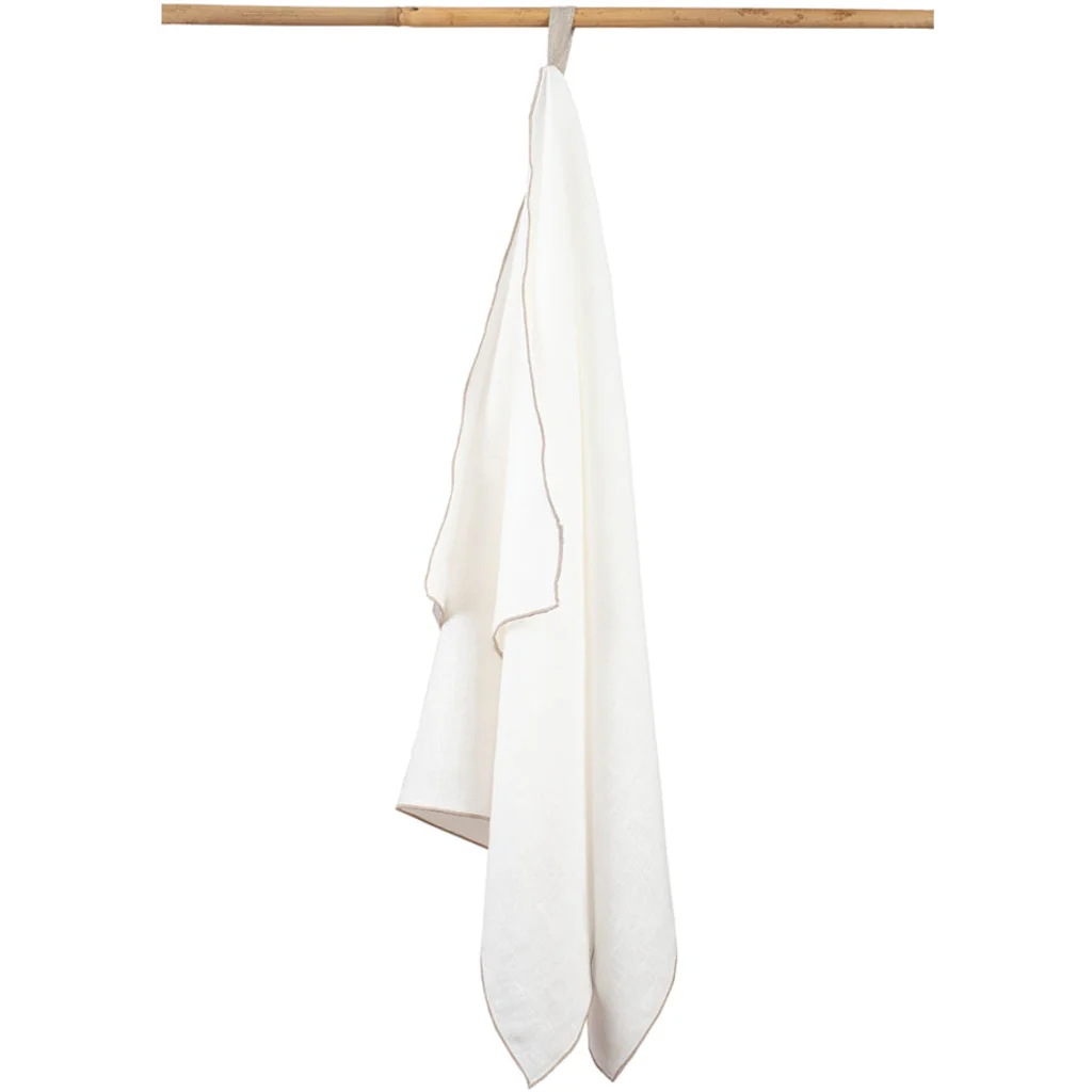 Leinen Geschirrtuch VILNIA 2er-Pack in Weiß+Beige von Erika Vaitkute Größe 47x70 cm