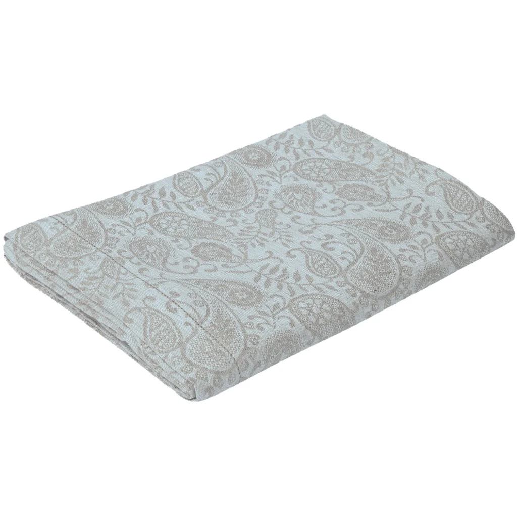 Leinen Jacquard Tischdecke AGILA in Hellblau Blau Muster Paisley von Erika Vaitkute Größe 140x250 cm