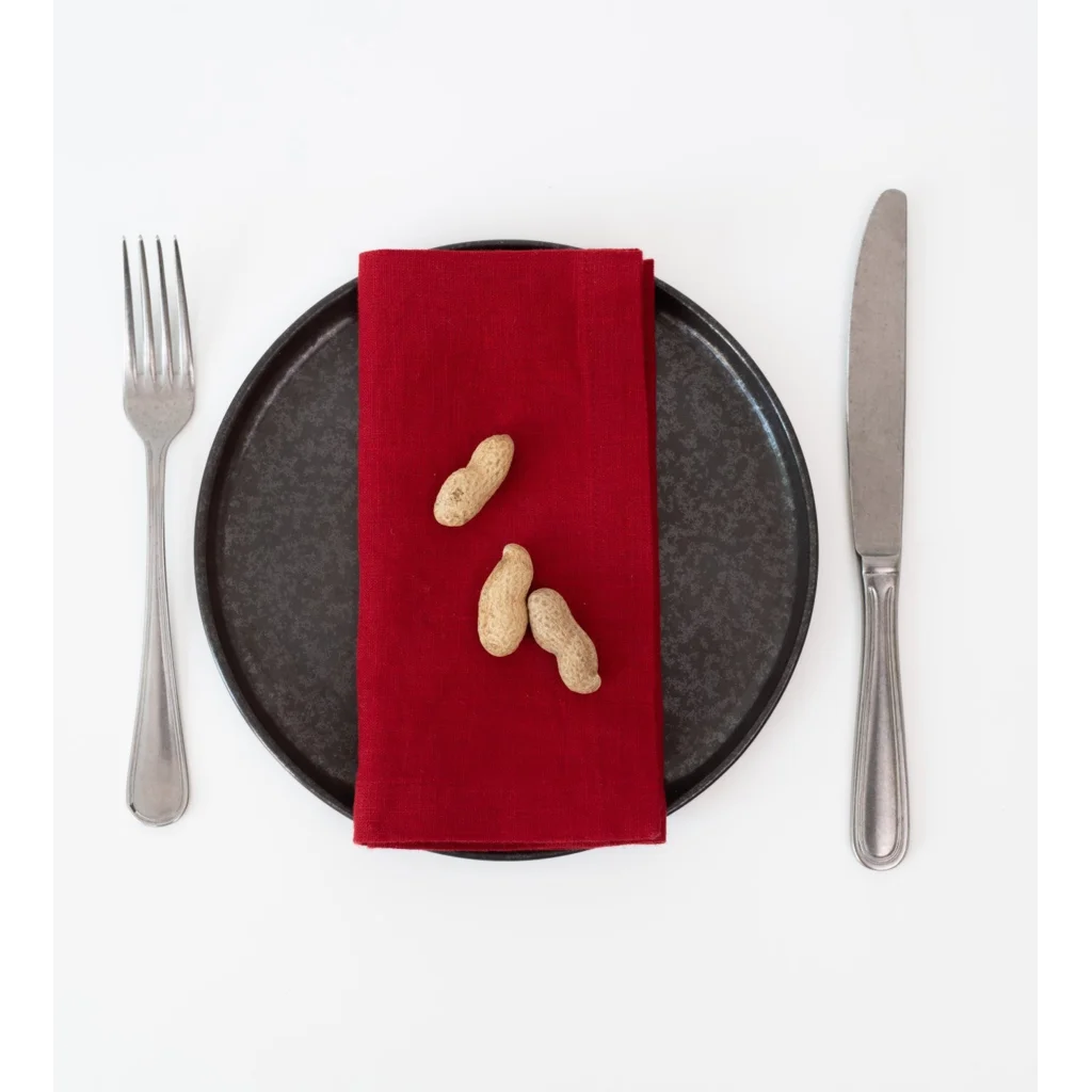 Leinen Stoffserviette 2er-Pack in Rot von Linen Tales Größe 55x55 cm