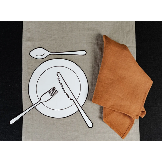 Leinen Stoffserviette RUTA 6er-Pack in Bernstein Orange von Erika Vaitkute Größe 43x43 cm