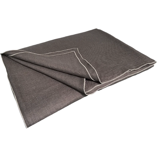Leinen Strandtuch VILNIA in Braun+Beige von Erika Vaitkute Größe 100x200 cm