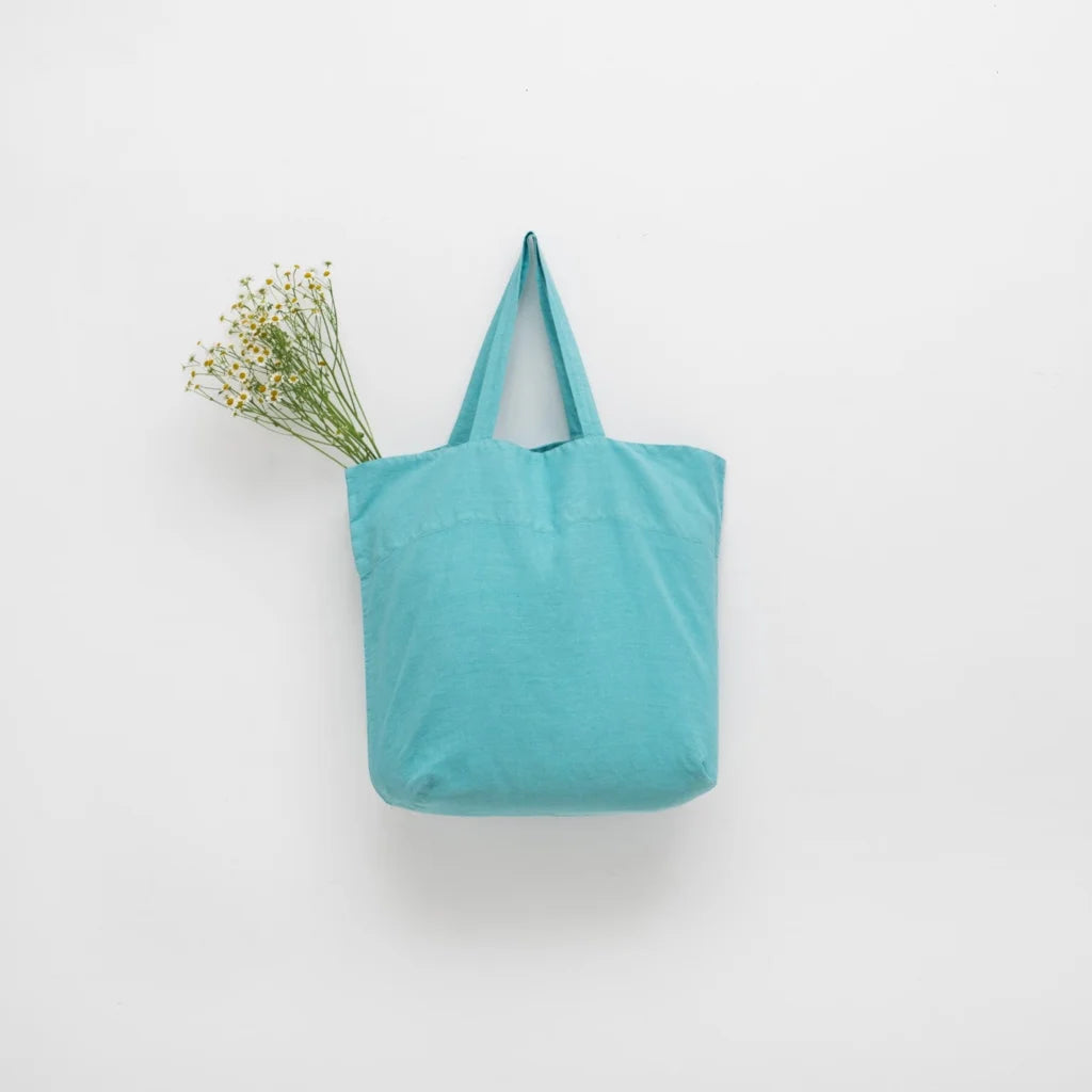 Leinen Tasche in Atlantik Blau von Linen Tales Größe 54 cm breit+ 60 cm lang