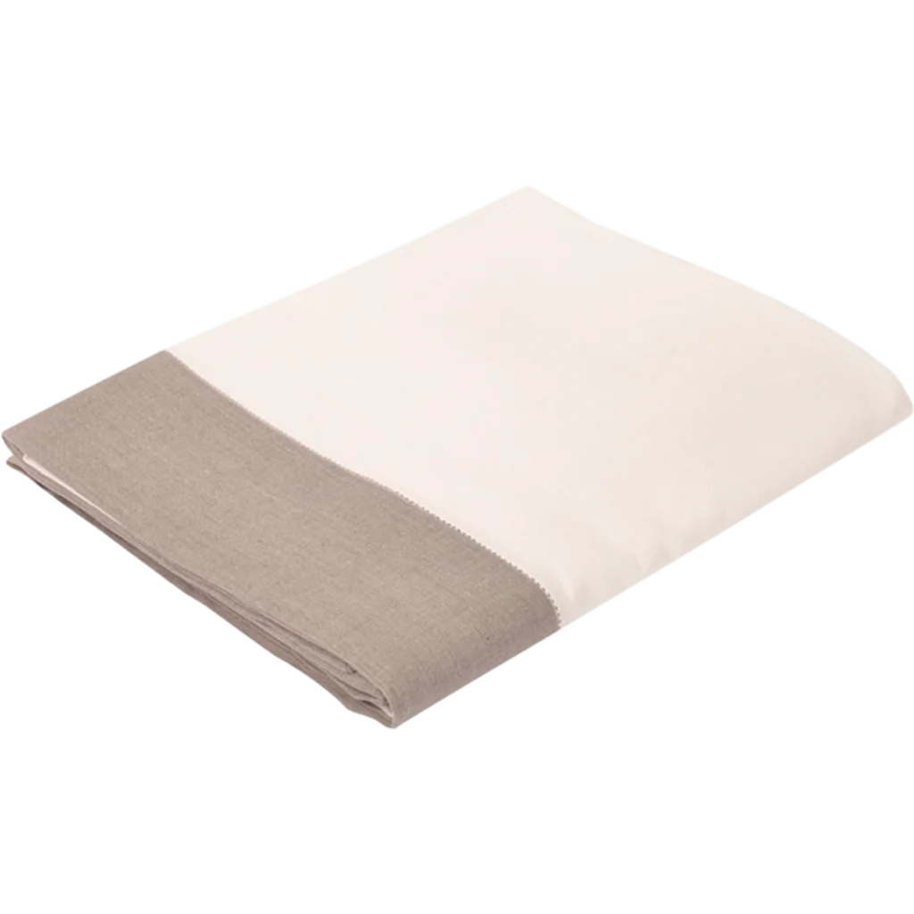 Leinen Tischdecke ALANTA in Creme+Beige von Erika Vaitkute Größe 130x170 cm