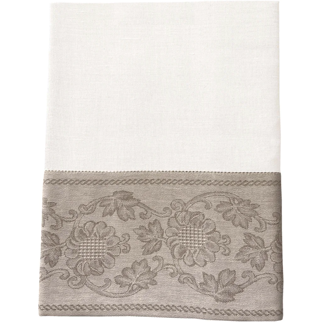 Leinen Tischdecke ASVEJA in Creme+Beige von Erika Vaitkute Größe 90x90 cm