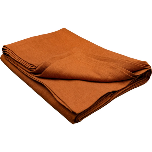 Leinen Tischdecke RUTA in Bernstein Orange von Erika Vaitkute Größe 130x250 cm