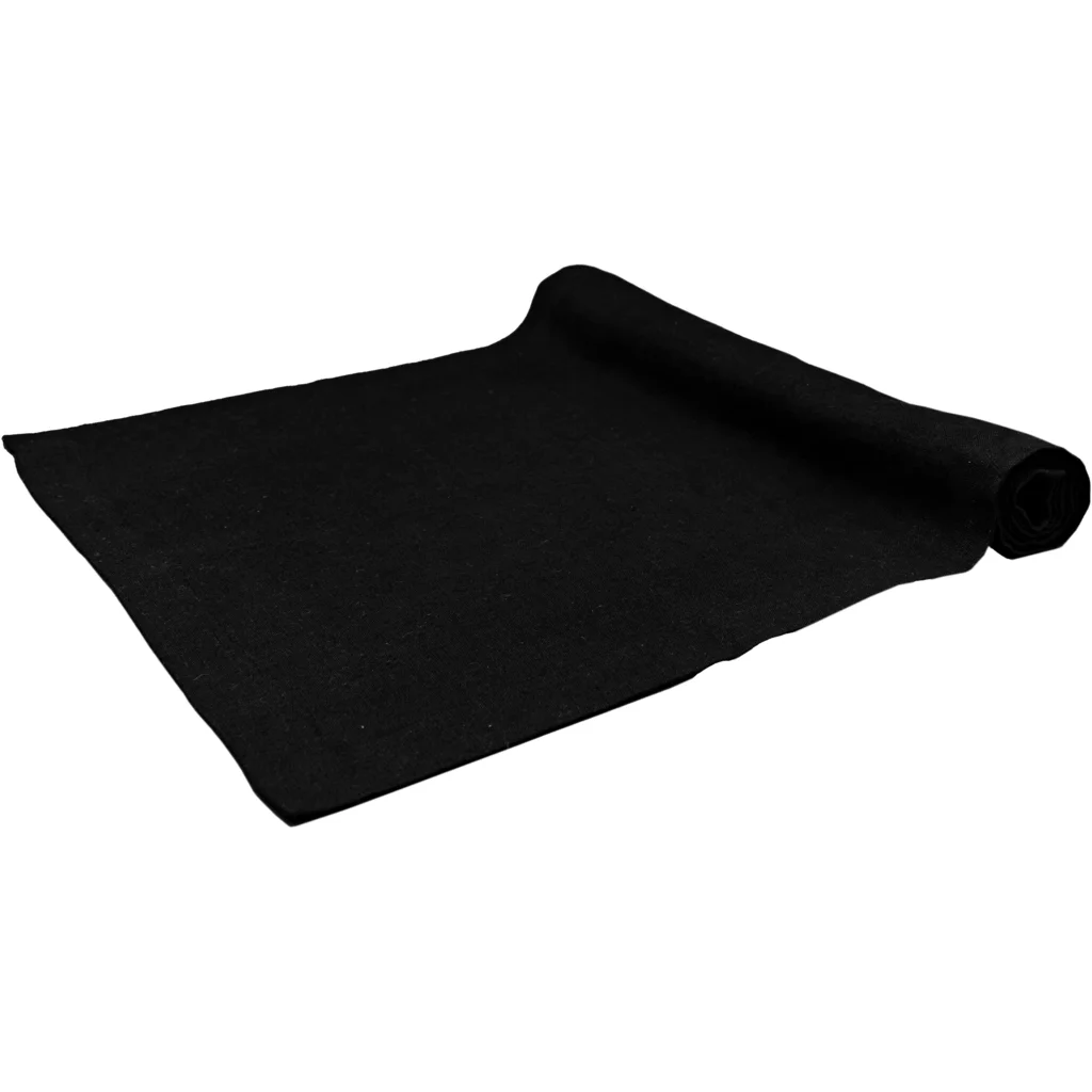 Leinen Tischläufer RUTA in Schwarz von Erika Vaitkute Größe 40x140 cm