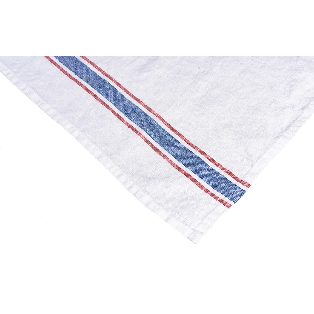 Leinen Tischläufer VENTA in Weiß+Blau+Rot Muster Streifen von Erika Vaitkute Größe 43x150 cm