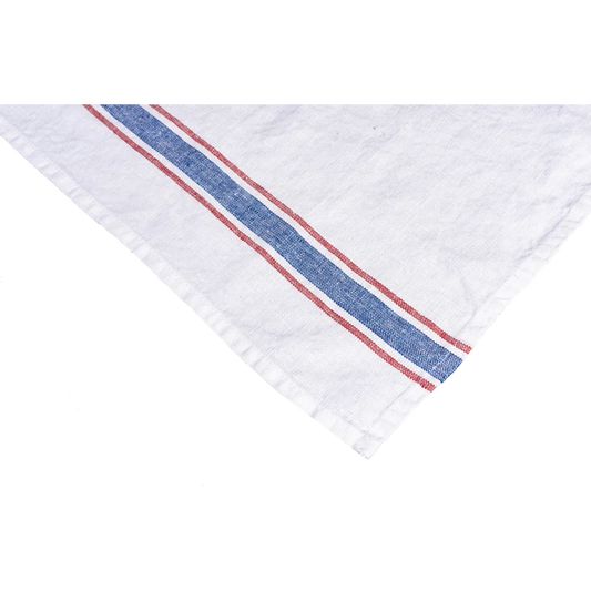 Leinen Tischläufer VENTA in Weiß+Blau+Rot Muster Streifen von Erika Vaitkute Größe 43x150 cm