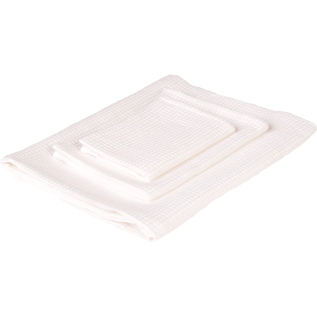 Leinen Waffelpiqué Gästetuch 2er-Pack in Weiß von Erika Vaitkute Größe 35x50 cm