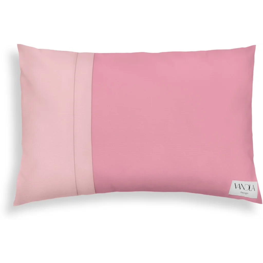 Modulare Kissenhülle rechteckig Farbkombinationen mit Altrosa in Altrosa+Zartrosa Rosa+Rosa von Vandla design Größe 40x60 cm