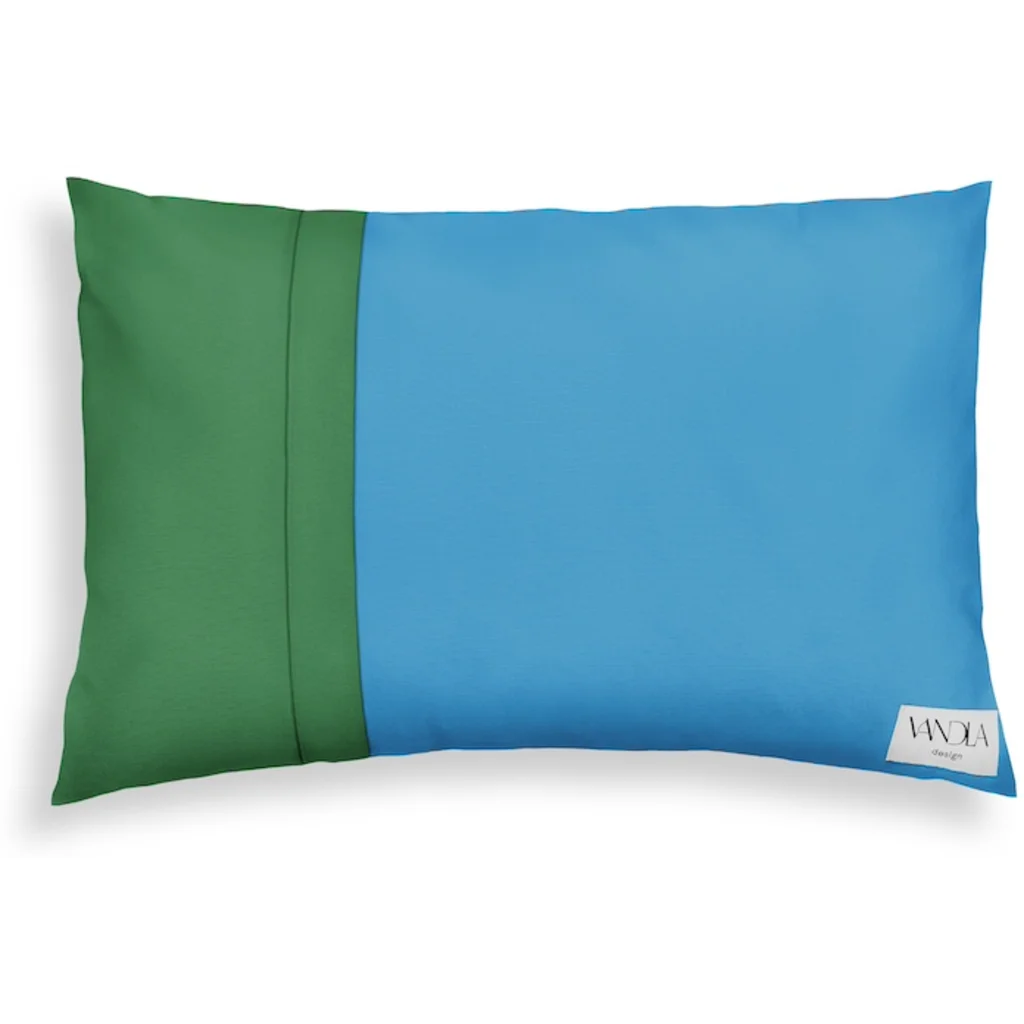 Modulare Kissenhülle rechteckig Farbkombinationen mit Atlantik in Atlantik+Grün Blau+Grün von Vandla design Größe 40x60 cm