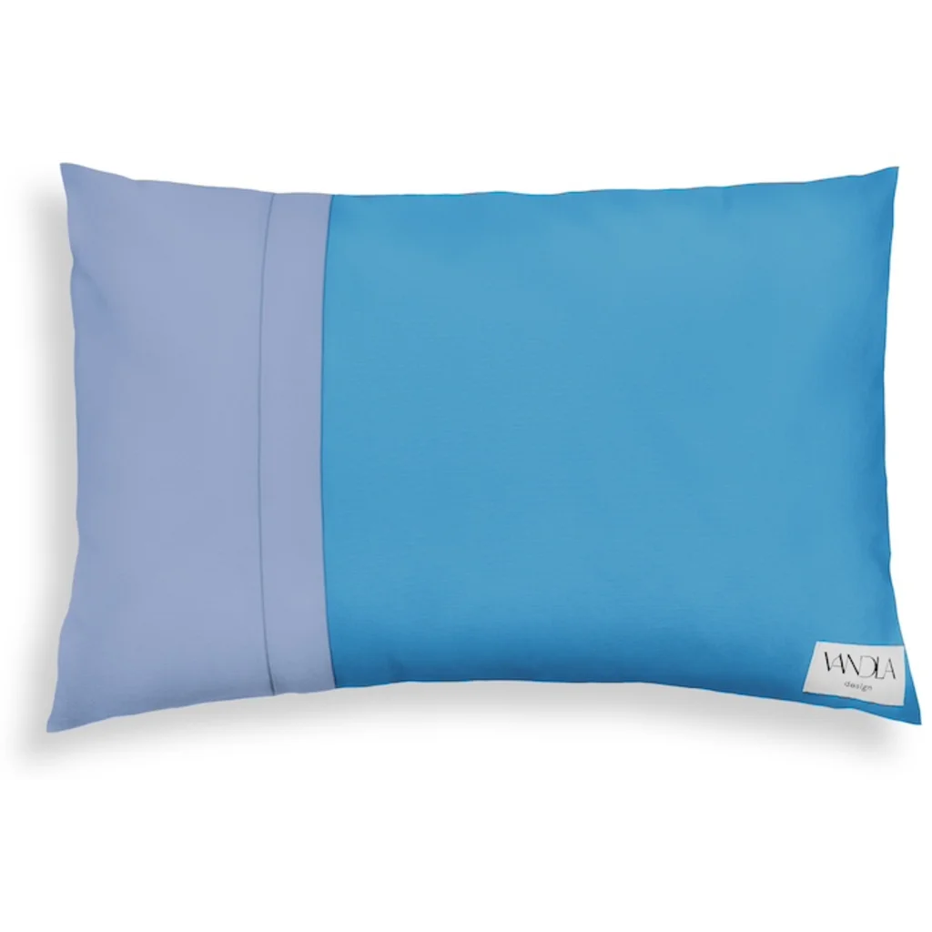 Modulare Kissenhülle rechteckig Farbkombinationen mit Atlantik in Atlantik+Jeansblau Blau+Blau von Vandla design Größe 40x60 cm
