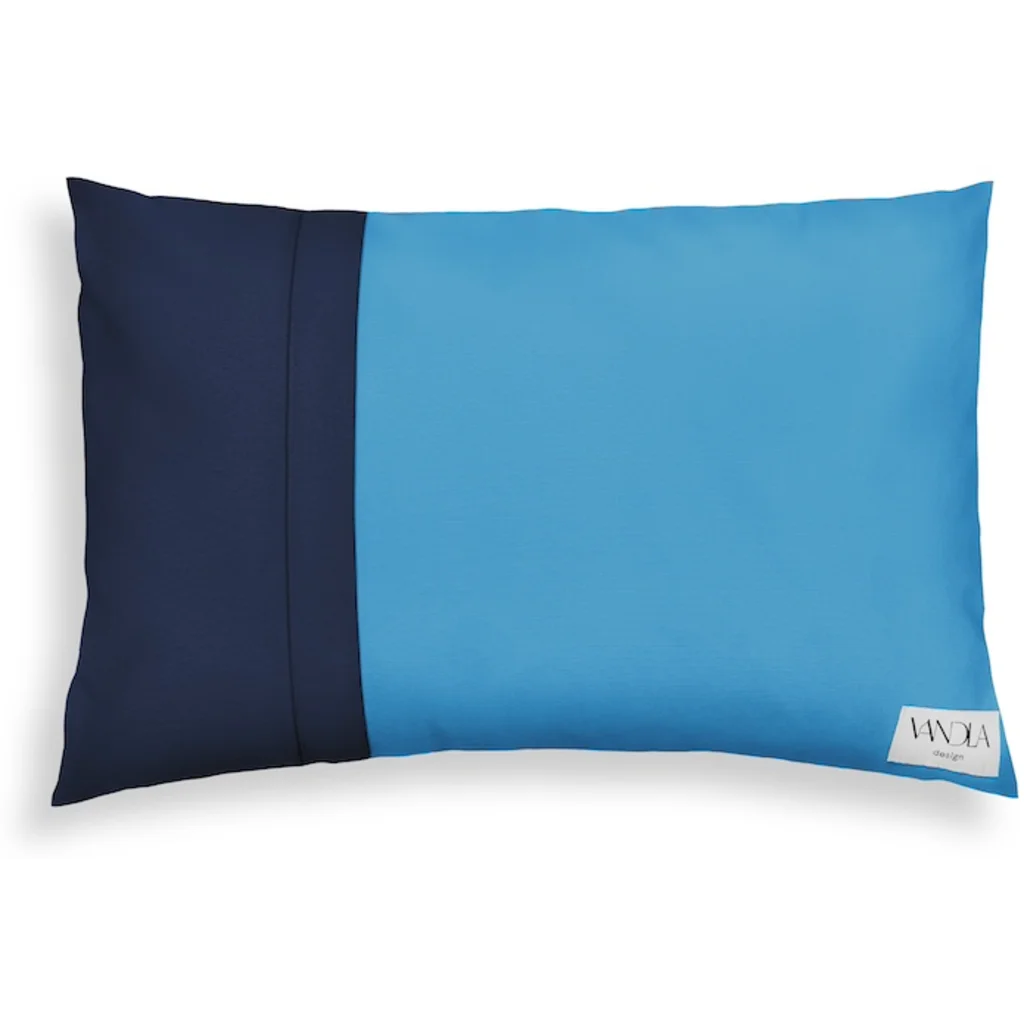 Modulare Kissenhülle rechteckig Farbkombinationen mit Atlantik in Atlantik+Marine Blau+Blau von Vandla design Größe 40x60 cm