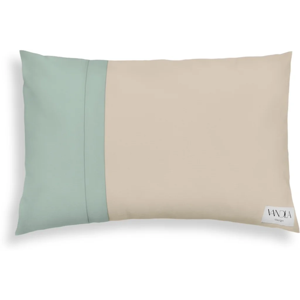 Modulare Kissenhülle rechteckig Farbkombinationen mit Beige in Beige+Mint Beige+Grün von Vandla design Größe 40x60 cm