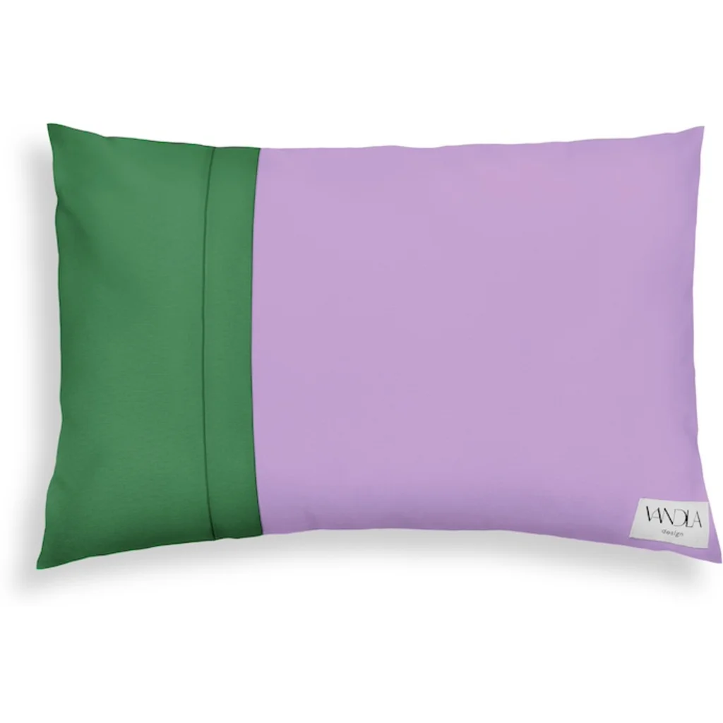 Modulare Kissenhülle rechteckig Farbkombinationen mit Flieder in Flieder+Grün von Vandla design Größe 40x60 cm