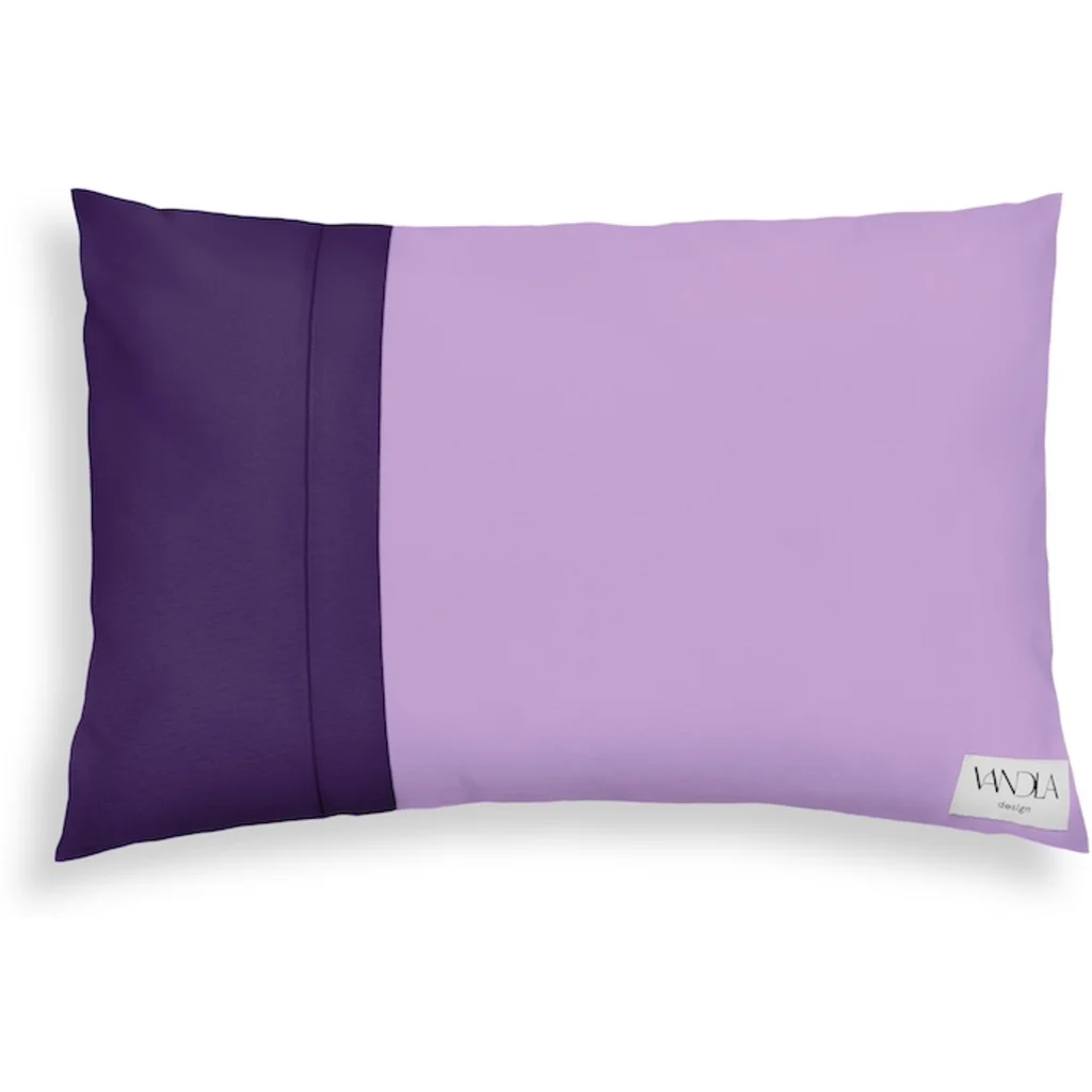 Modulare Kissenhülle rechteckig Farbkombinationen mit Flieder in Flieder+Lila von Vandla design Größe 40x60 cm