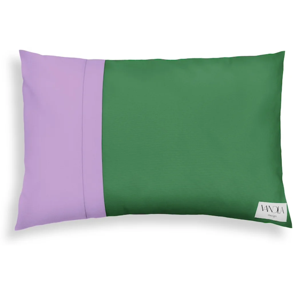 Modulare Kissenhülle rechteckig Farbkombinationen mit Grün in Grün+Flieder von Vandla design Größe 40x60 cm
