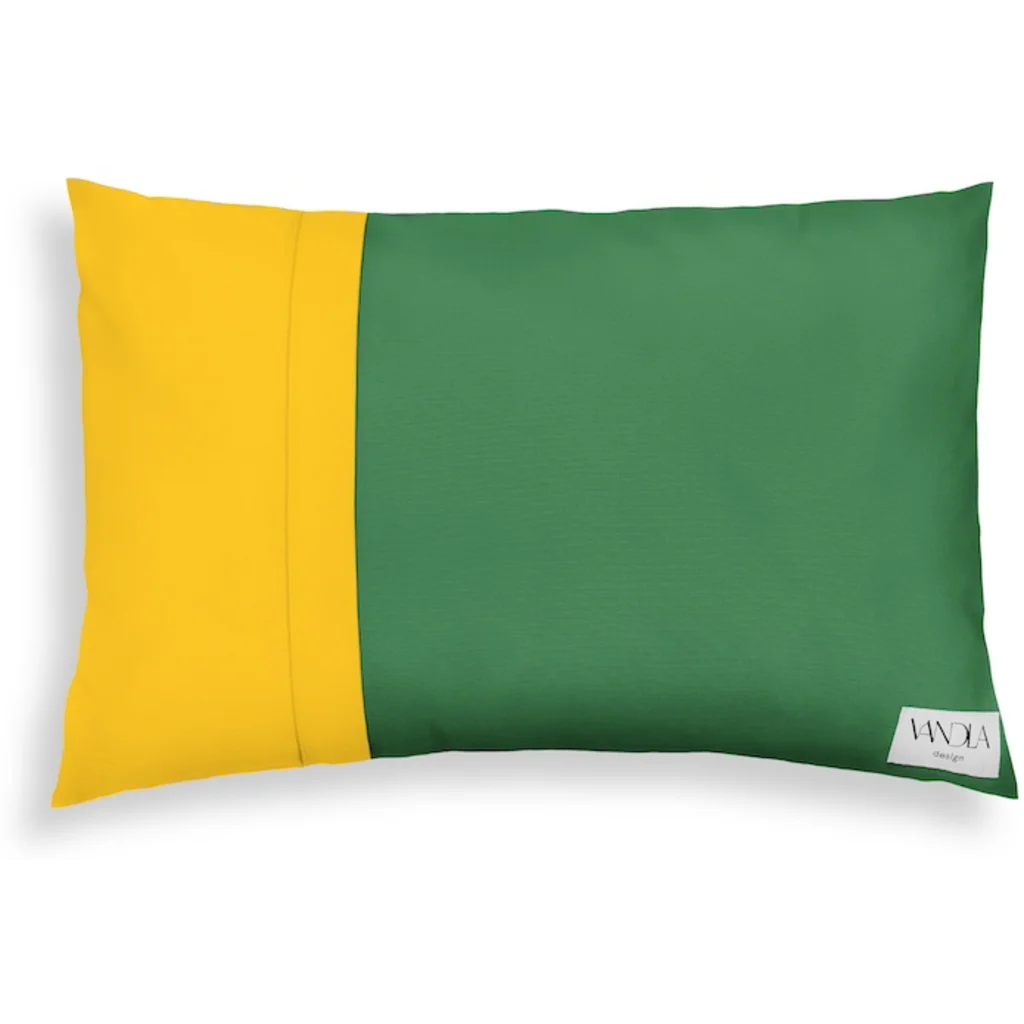 Modulare Kissenhülle rechteckig Farbkombinationen mit Grün in Grün+Gelb von Vandla design Größe 40x60 cm