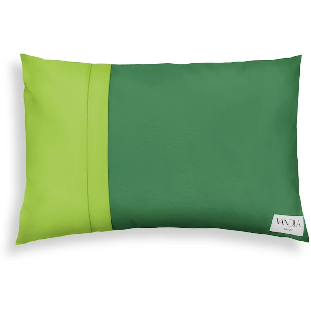 Modulare Kissenhülle rechteckig Farbkombinationen mit Grün in Grün+Limette Grün+Grün von Vandla design Größe 40x60 cm