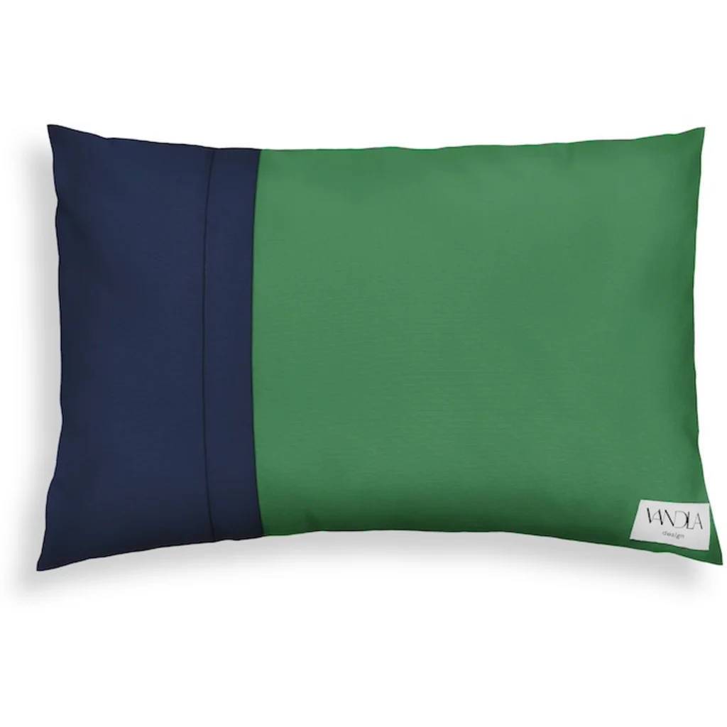 Modulare Kissenhülle rechteckig Farbkombinationen mit Grün in Grün+Marine Grün+Blau von Vandla design Größe 40x60 cm