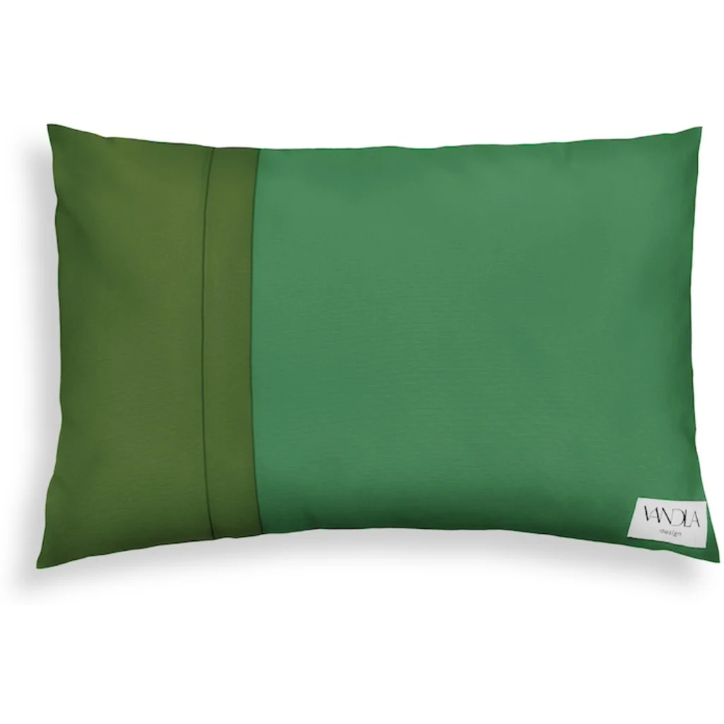 Modulare Kissenhülle rechteckig Farbkombinationen mit Grün in Grün+Waldgrün Grün+Grün von Vandla design Größe 40x60 cm