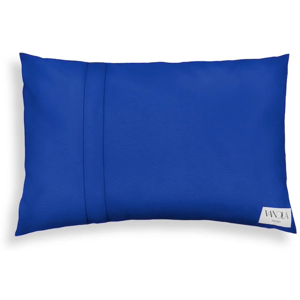 Modulare Kissenhülle rechteckig Farbkombinationen mit Kobalt in Kobalt+Kobalt Blau+Blau von Vandla design Größe 40x60 cm