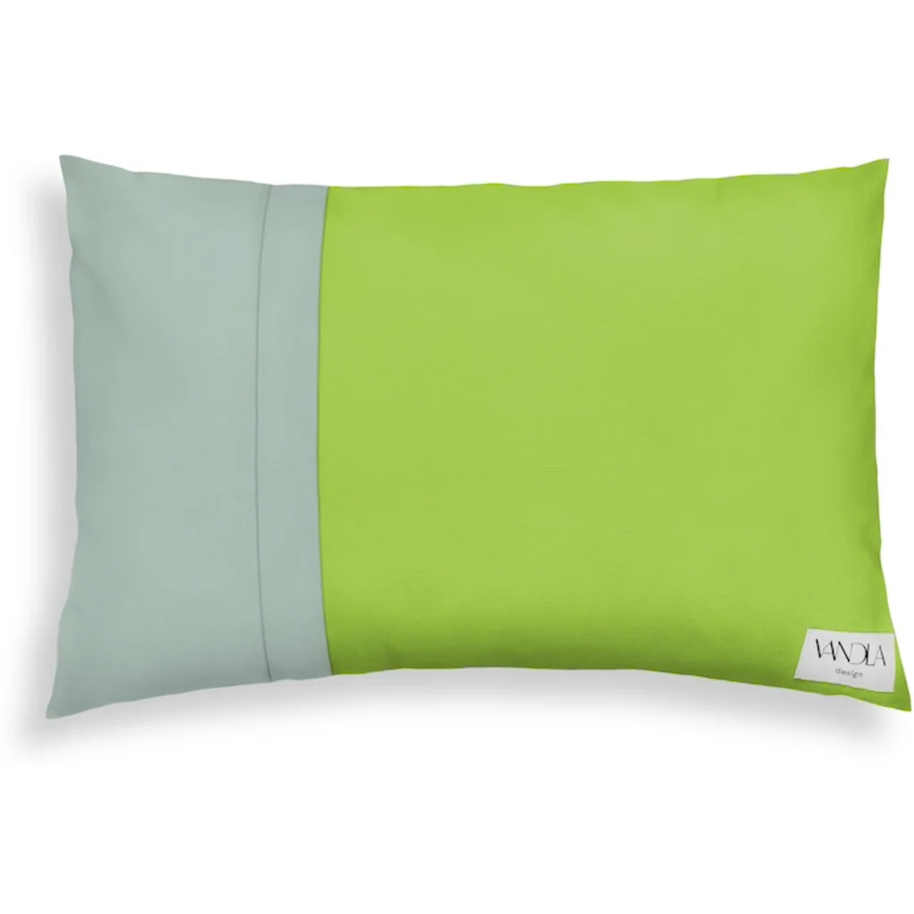Modulare Kissenhülle rechteckig Farbkombinationen mit Limette in Limette+Mint Grün+Grün von Vandla design Größe 40x60 cm