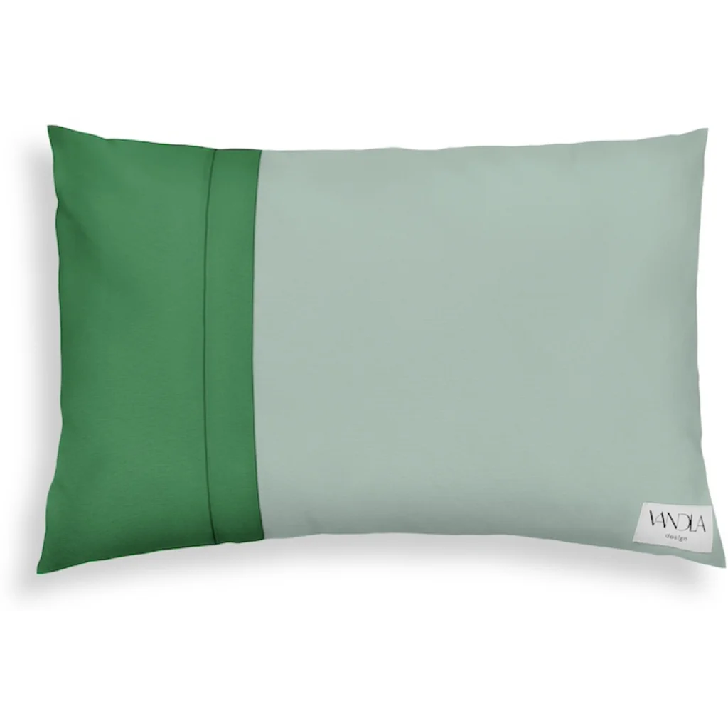 Modulare Kissenhülle rechteckig Farbkombinationen mit Mint in Mint+Grün Grün+Grün von Vandla design Größe 40x60 cm