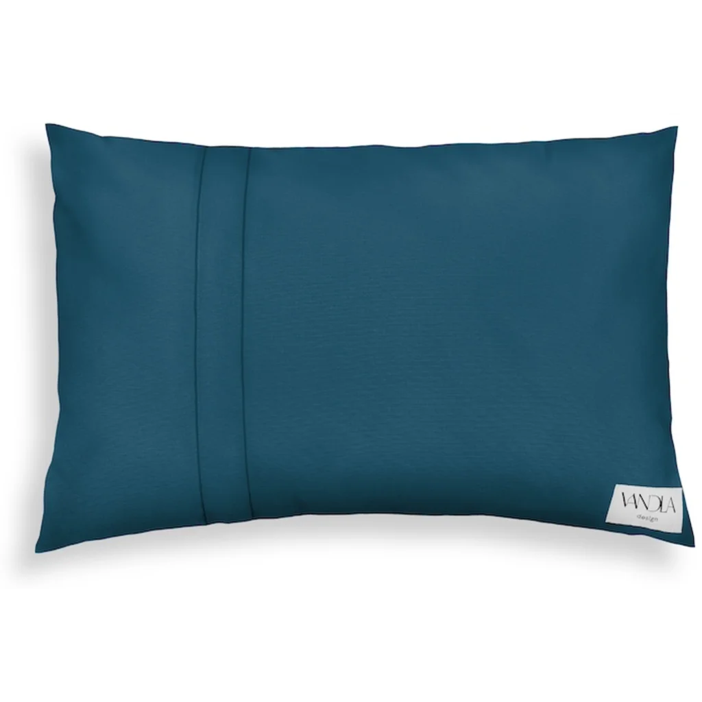 Modulare Kissenhülle rechteckig Farbkombinationen mit Petrol in Petrol+Petrol Blau+Blau von Vandla design Größe 40x60 cm