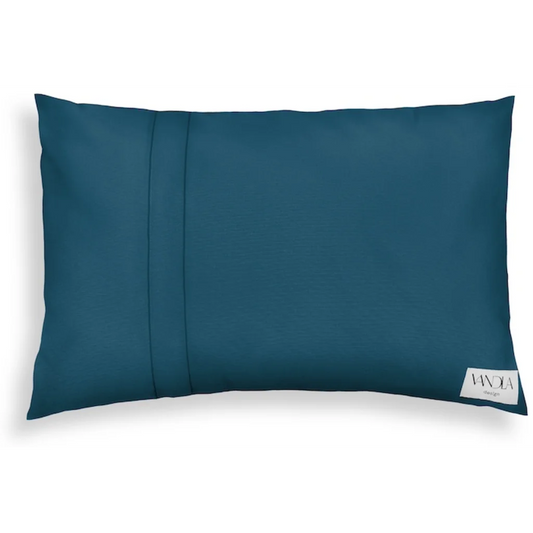 Modulare Kissenhülle rechteckig Farbkombinationen mit Petrol in Petrol+Petrol Blau+Blau von Vandla design Größe 40x60 cm