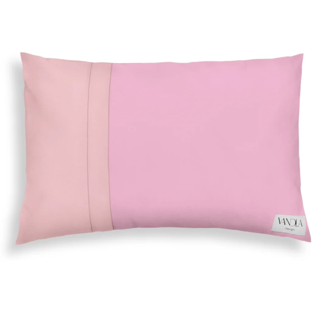 Modulare Kissenhülle rechteckig Farbkombinationen mit Pink in Pink+Zartrosa Pink+Rosa von Vandla design Größe 40x60 cm