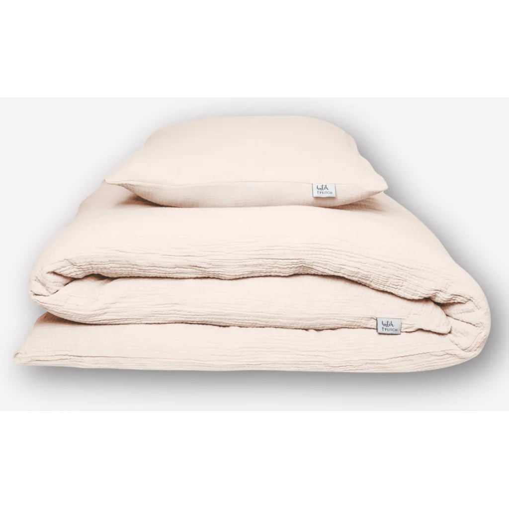 Musselin Bettwäsche Garnitur in Creme von hutch&putch Größe 135x200 + 80x80 cm