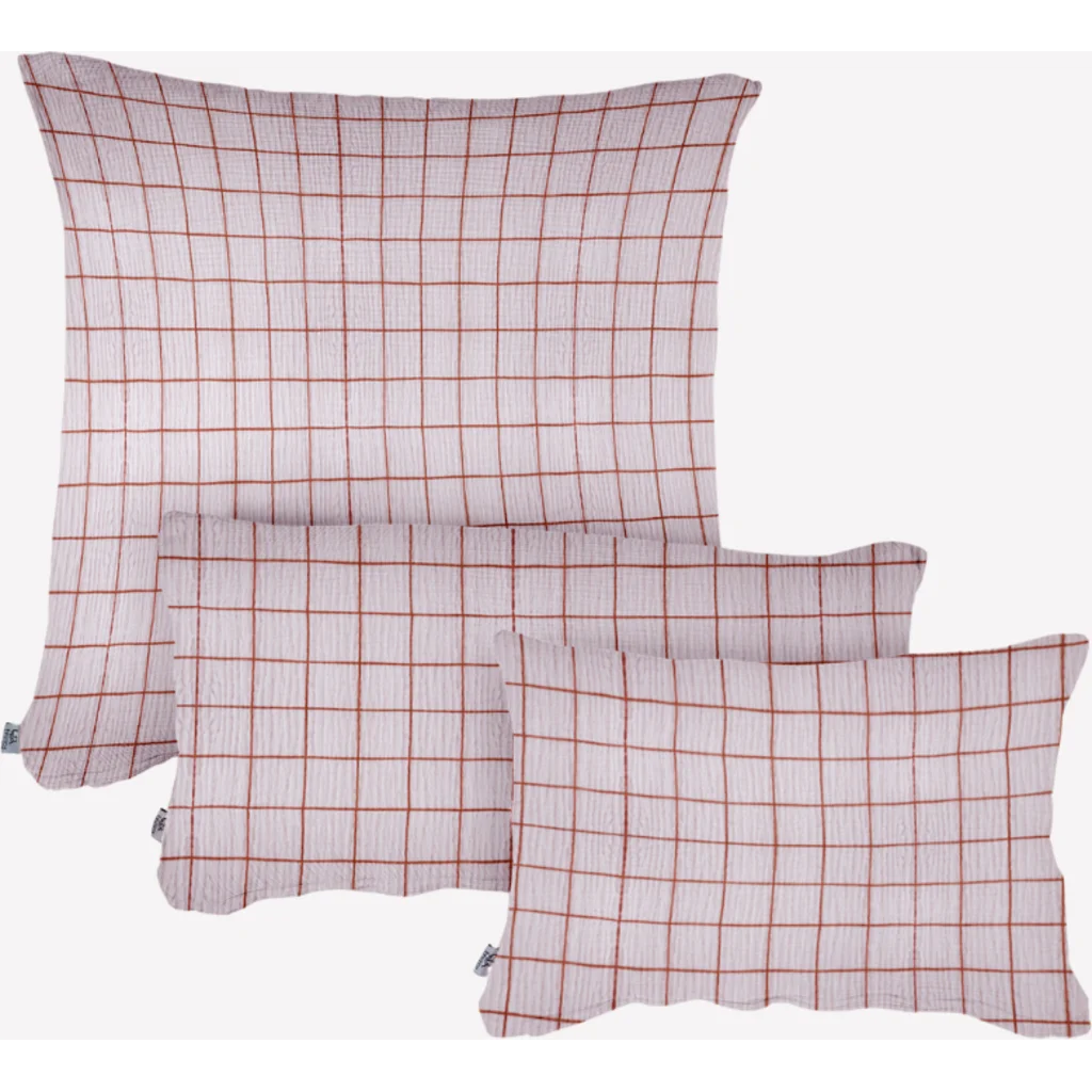 Musselin Bettwäsche Karo Kissenbezug in Rosa Muster Karo von hutch&putch Größe 40x60 cm