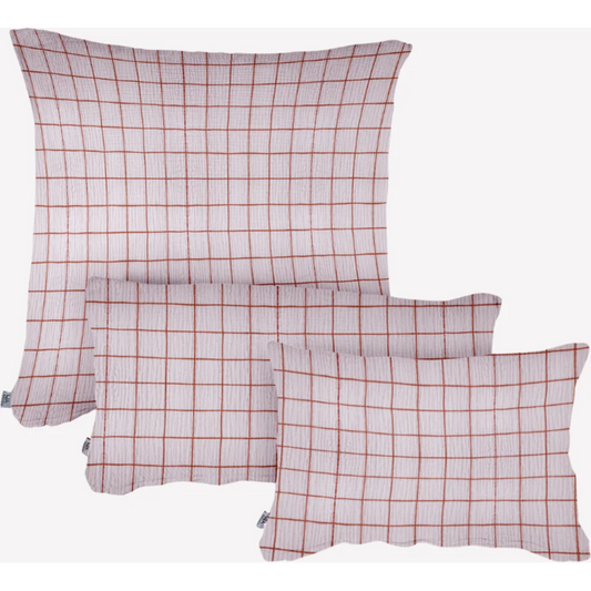 Musselin Bettwäsche Karo Kissenbezug in Rosa Muster Karo von hutch&putch Größe 40x60 cm
