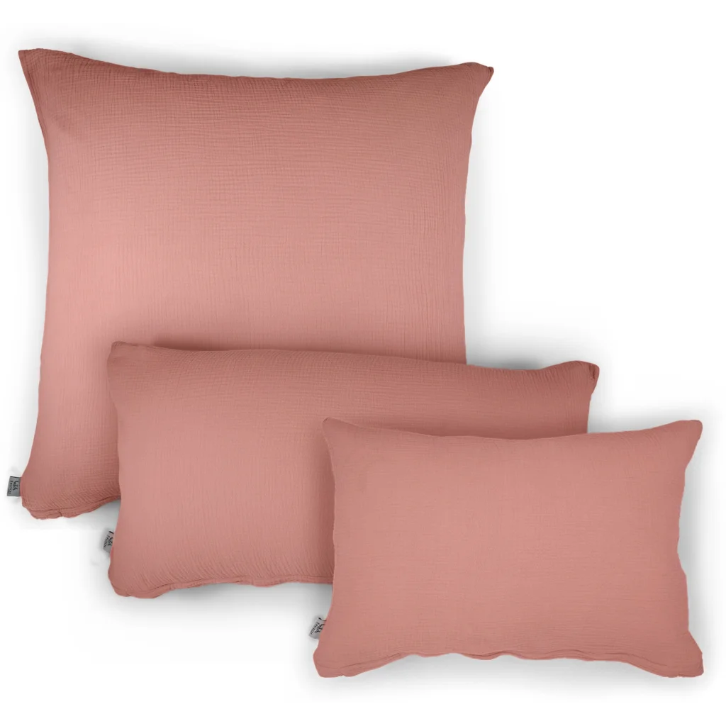 Musselin Bettwäsche Kissenbezug in Altrosa Rosa von hutch&putch Größe 40x80 cm