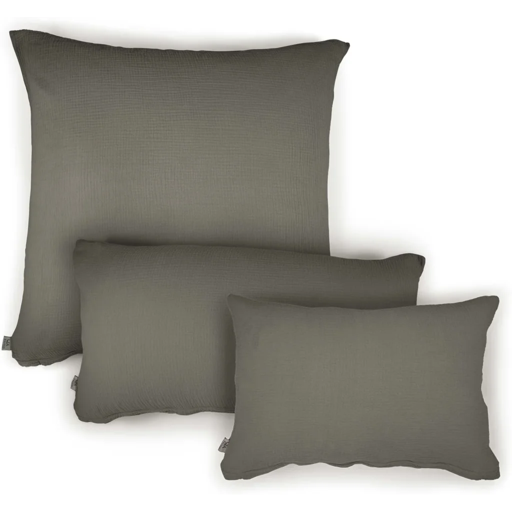 Musselin Bettwäsche Kissenbezug in Anthrazit Grau von hutch&putch Größe 40x80 cm